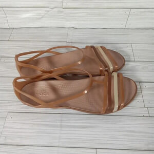 Crocs RARE Isabella women's Sandals gold jelly size 11
